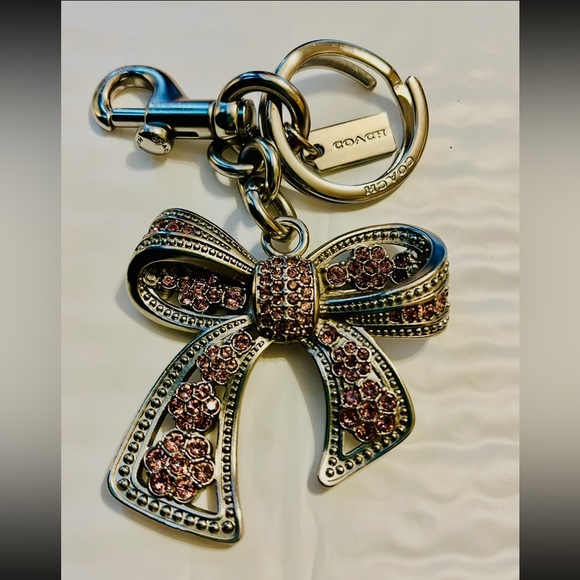 Coach Silver and Pink Bow Keychain - Picture 4 of 17